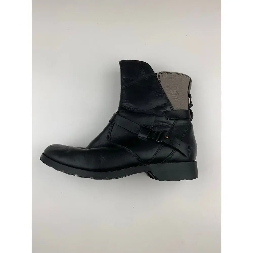 Teva De La Vina Boots Black Leather Waterproof Ankle Zipper Women's 7.5